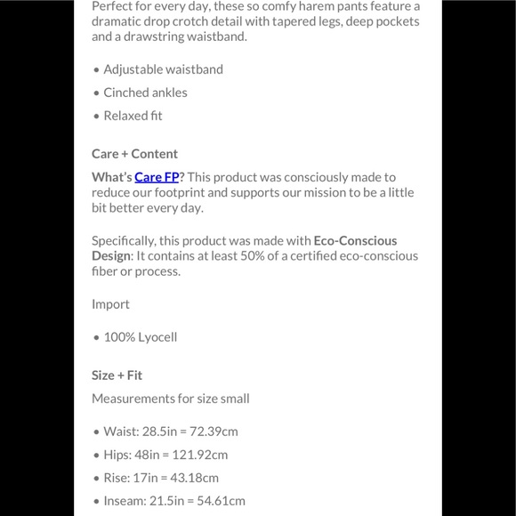 Free People Rise To The Sun Solid Harem Pants - Picture 8 of 8